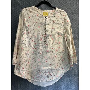 Anthropologie Maeve NWT Bethesda Lily Flannel Button Blouse Size L Cottagecore